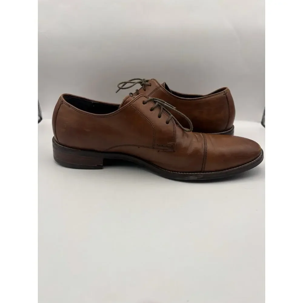 Cole Haan Lenox Hill Cap Oxford Brown Leather Sneakers Men Size 10